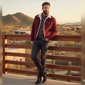 Levi's Mens Type III Sherpa Trucker Jacket Decadent Chocolate Corduroy Med